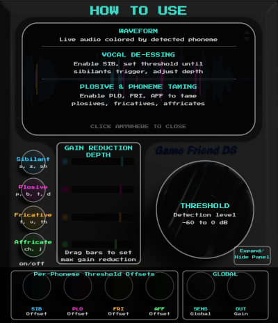 Game Friend DS help overlay